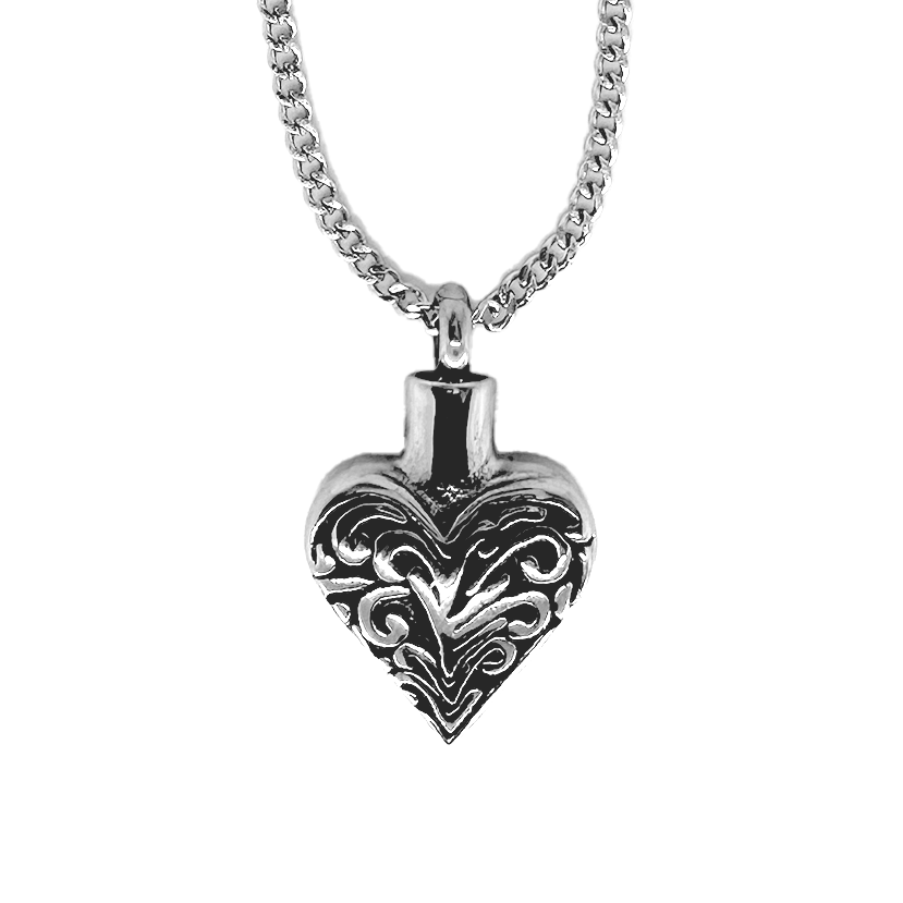 Steel Heart Pendant with Chain