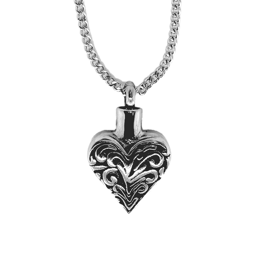 Steel Heart Pendant with Chain