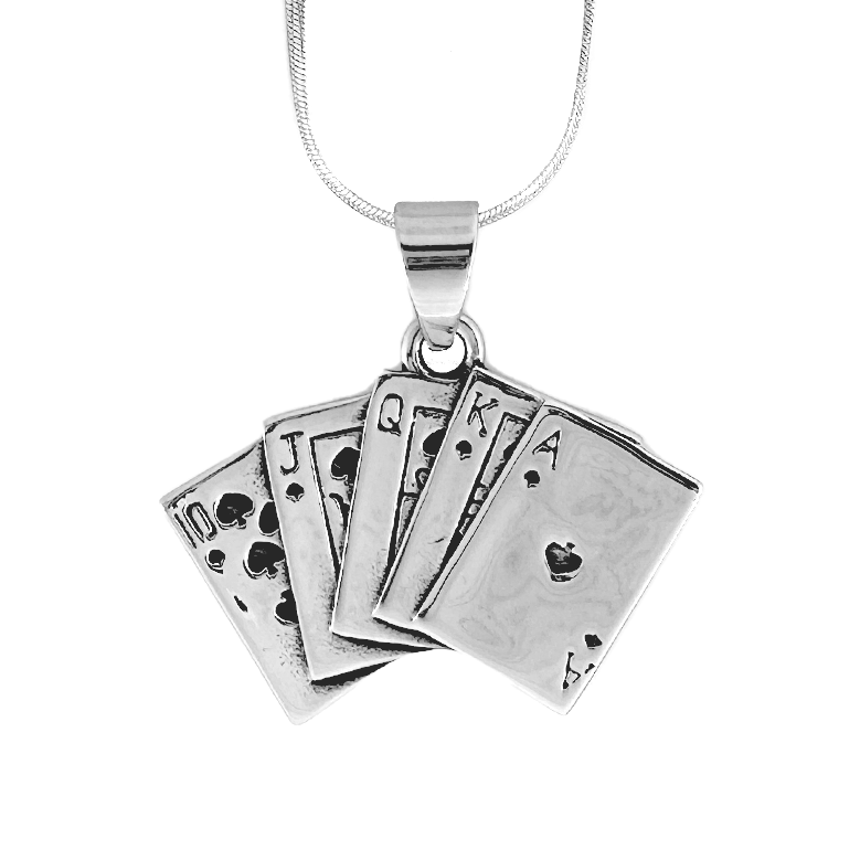 Straight Flush Pendant with Chain