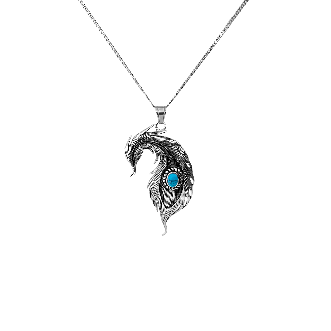 Feather Gem Pendant with Chain