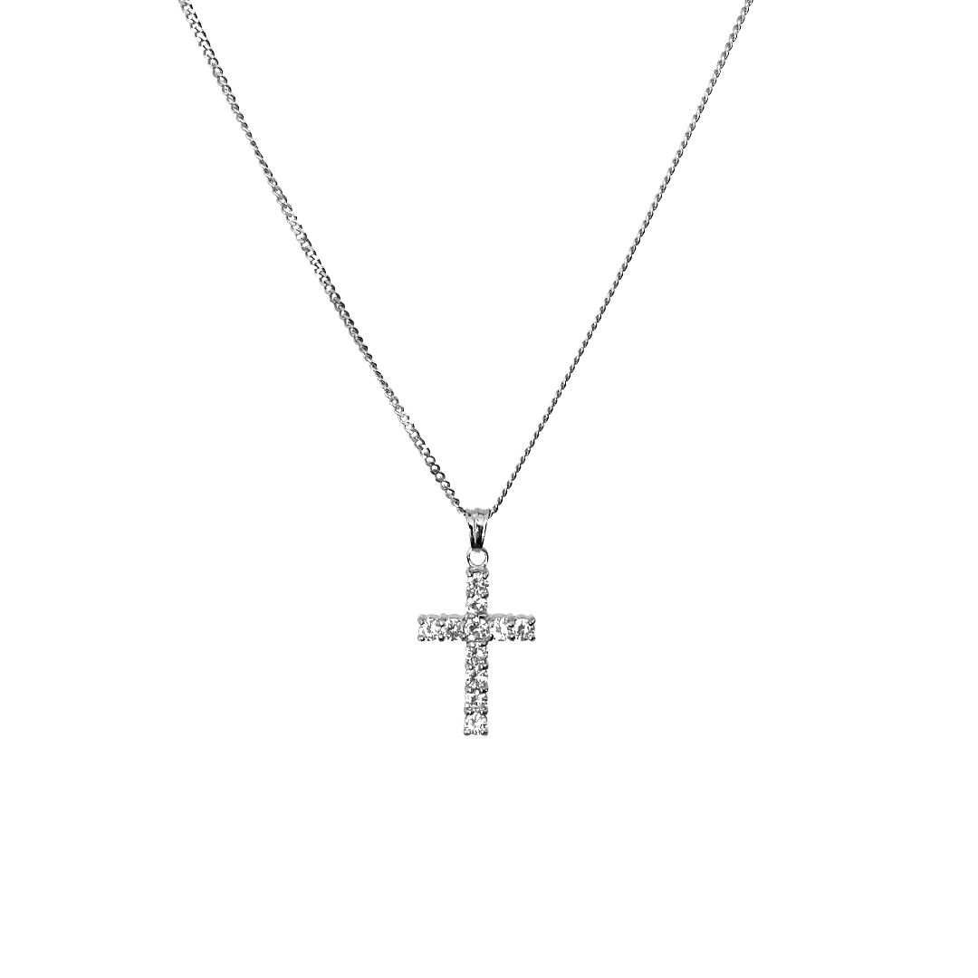 Iced Cross Pendant with Chain