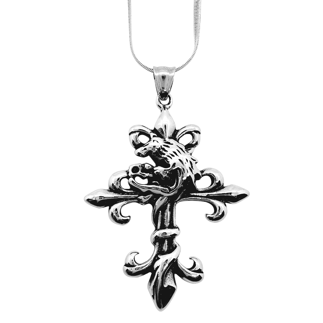 Lions Cross Pendant with Chain