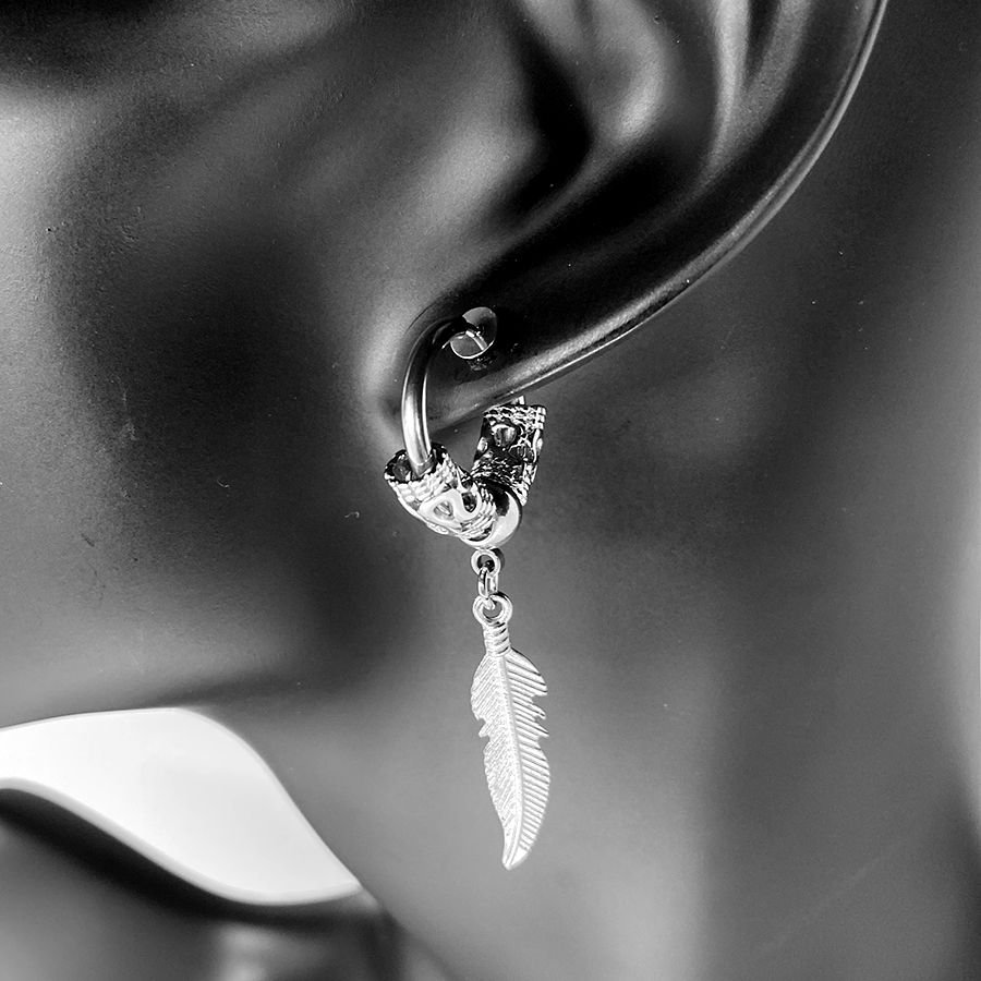 Non Piercing Feather Earrings