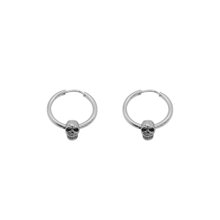Skull discount hoop earrings