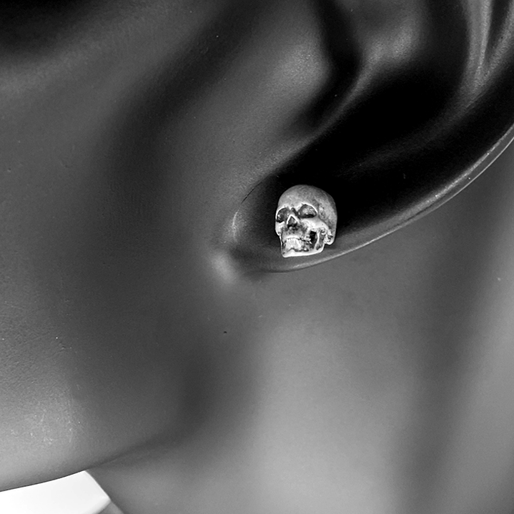 Sterling Silver Skull Studs Earrings