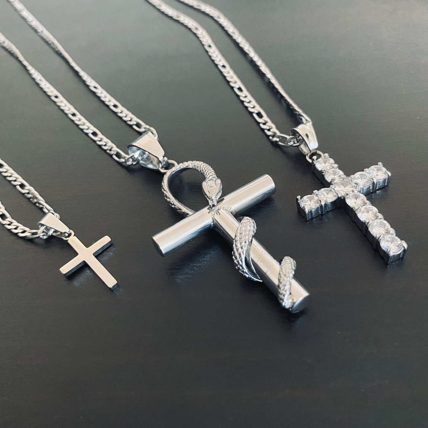 Iced Cross Pendant with Chain