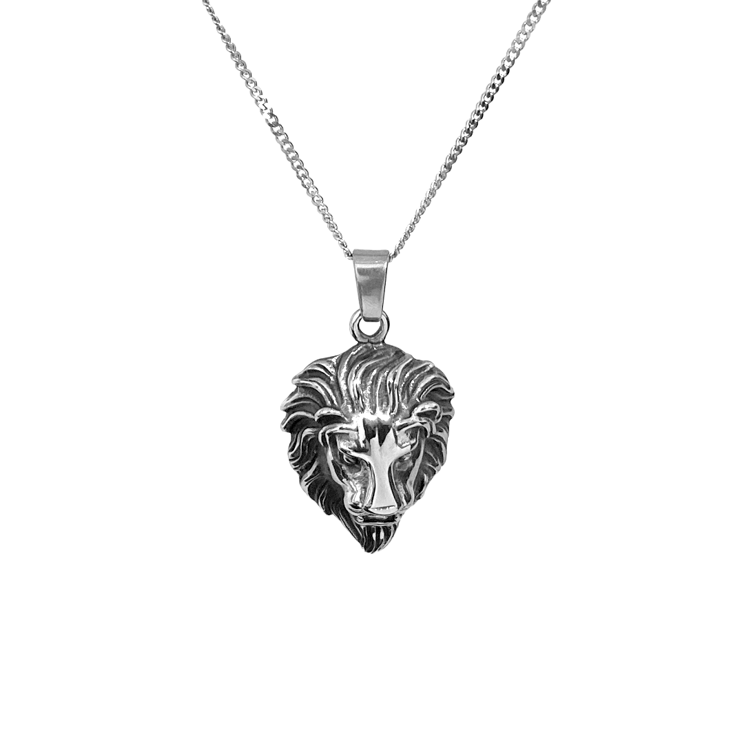 Lion Head Pendant with Chain