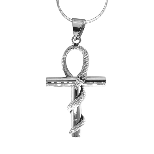 Snake Cross Pendant with Chain