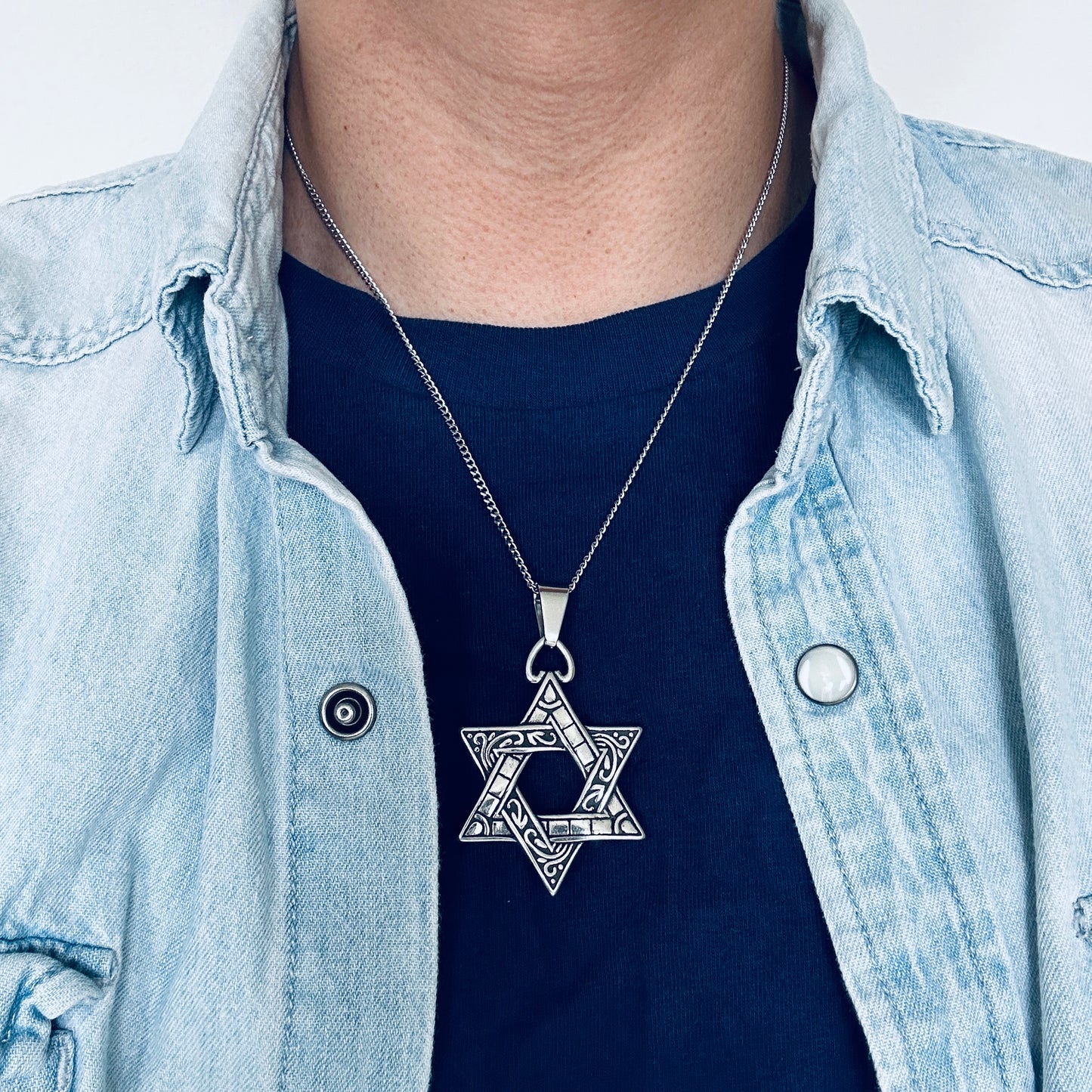 Hexagram Pendant with Chain