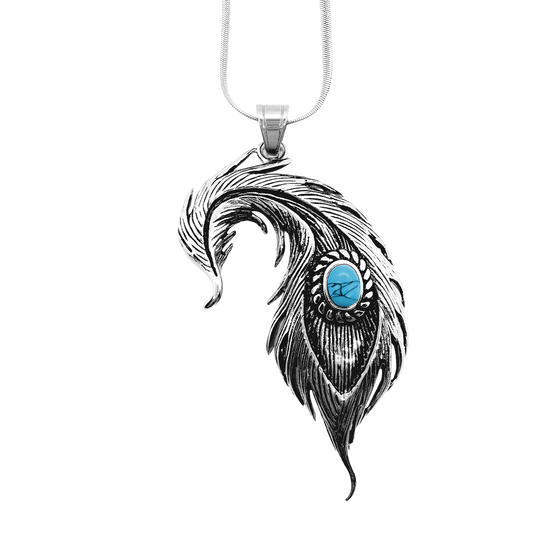 Feather Gem Pendant with Chain