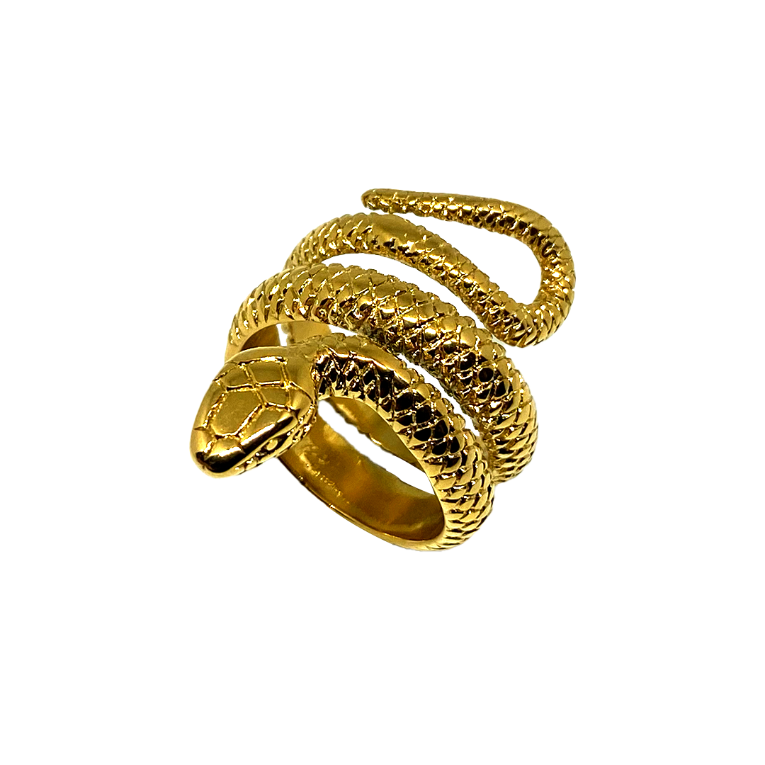 Gold Titanium Snake RIng