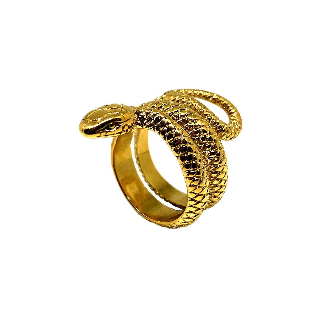 Gold Titanium Snake RIng