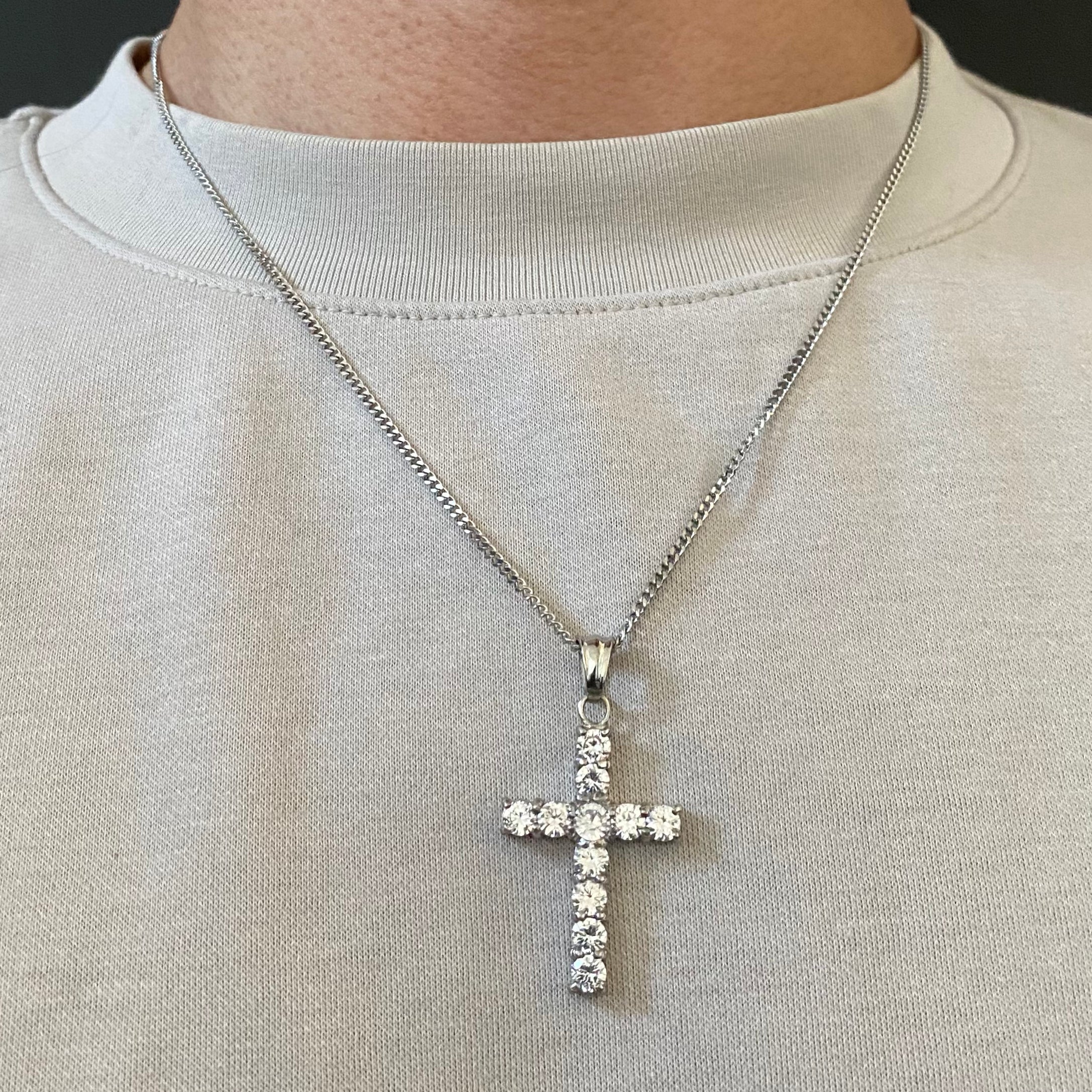 Iced clearance cross necklace