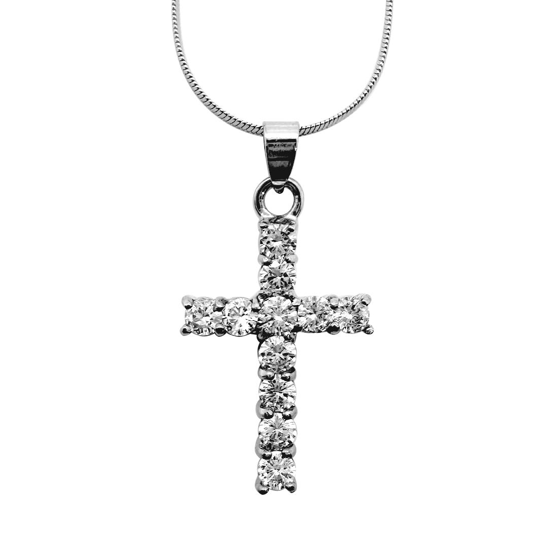 Iced Cross Pendant with Chain