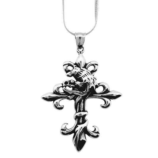 Lions Cross Pendant with Chain