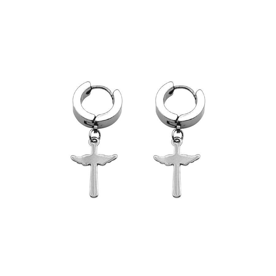 Winged Cross Earrings