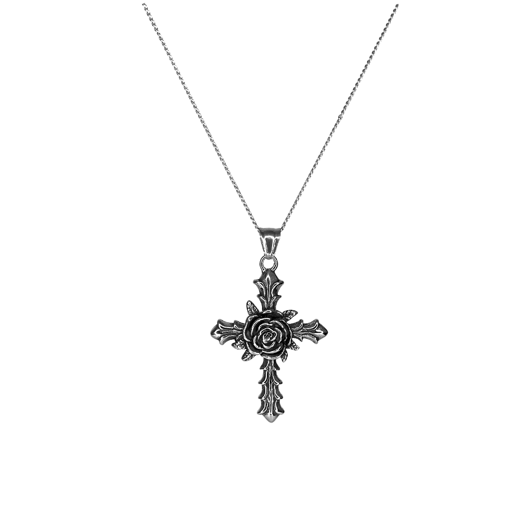 Blooming Cross Pendant with Chain