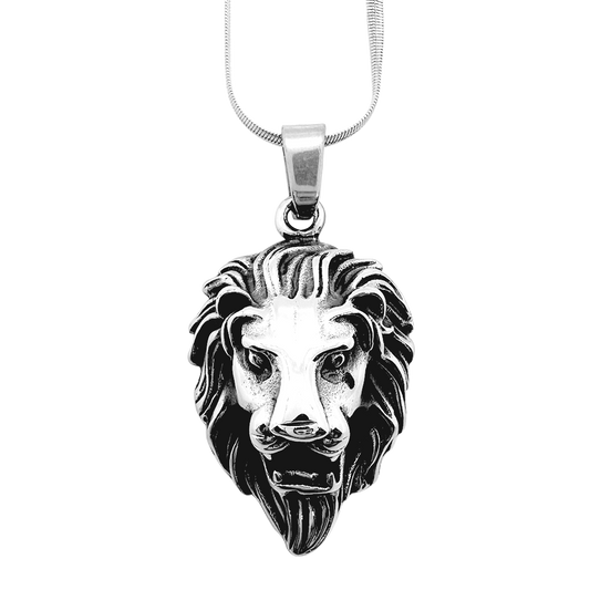 Lion Head Pendant with Chain