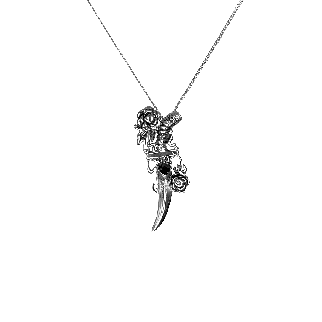 Rose Dagger Pendant with Chain