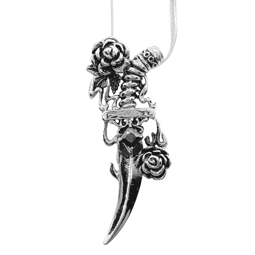 Rose Dagger Pendant with Chain